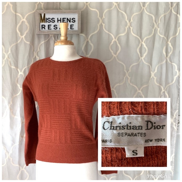 Dior Sweaters - VINTAGE CHRISTIAN DIOR SEP BURNT CORAL SWEATER